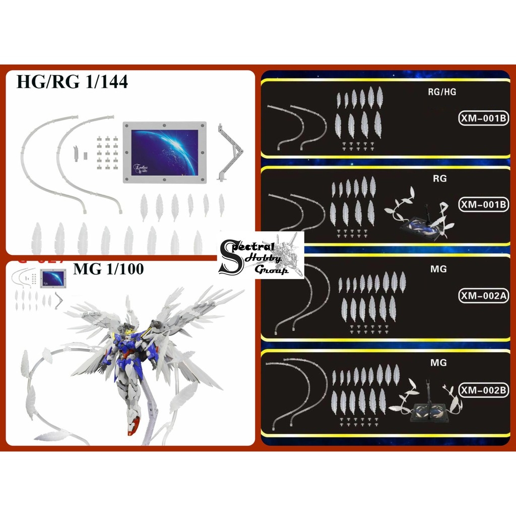 Đế giá đỡ Action base kèm EFFECT SERAPHIM FEATHER Wing Zero MG HG RG