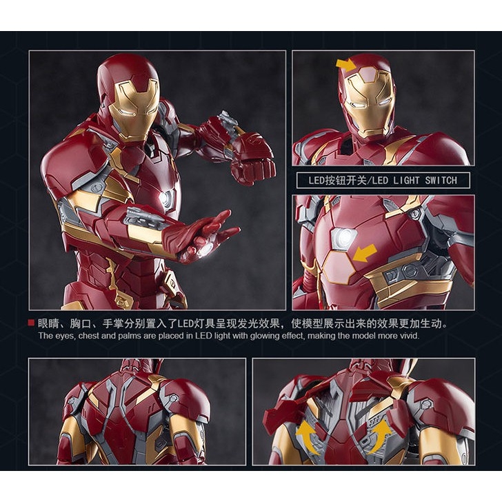 Mô hình nhựa lắp ráp Ironman Marvel Avengers Iron Man MK46 Civil War Standard edition (tặng storage box)