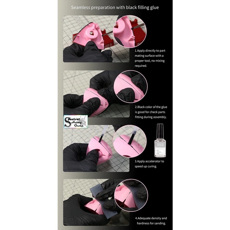 Dụng cụ Dspiae PUTTY BP-S trám sửa mô hình Black / White Liquid Seamless Soil filling Accelerator