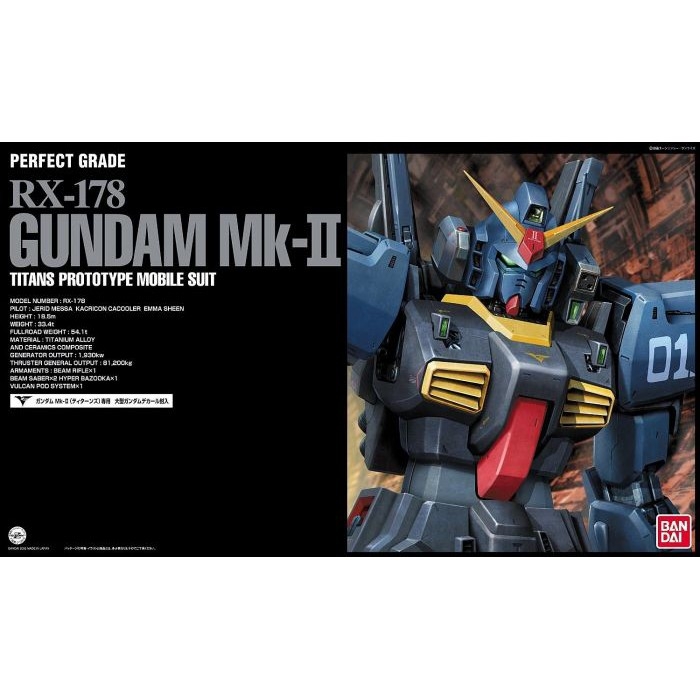 Mô hình lắp ráp PG 1/60 Gundam RX-178 Gundam Mk-II AEUG TITANS- MK2 MK II BANDAI