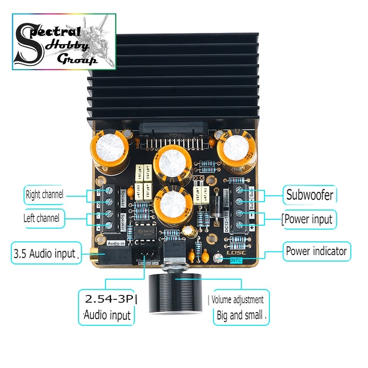 Mạch khuếch đại âm thanh 2.1 channel 80W *2 +120W high power AB class bass Digital Audio Amplifier