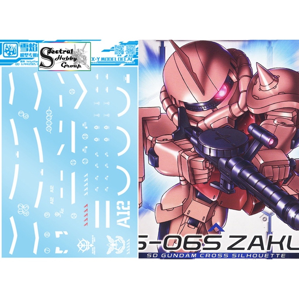 Decal nước dán mô hình Zaku UC các loại PG MG RG HG 1/48 phantom black tri stars matsunaga Water sticker