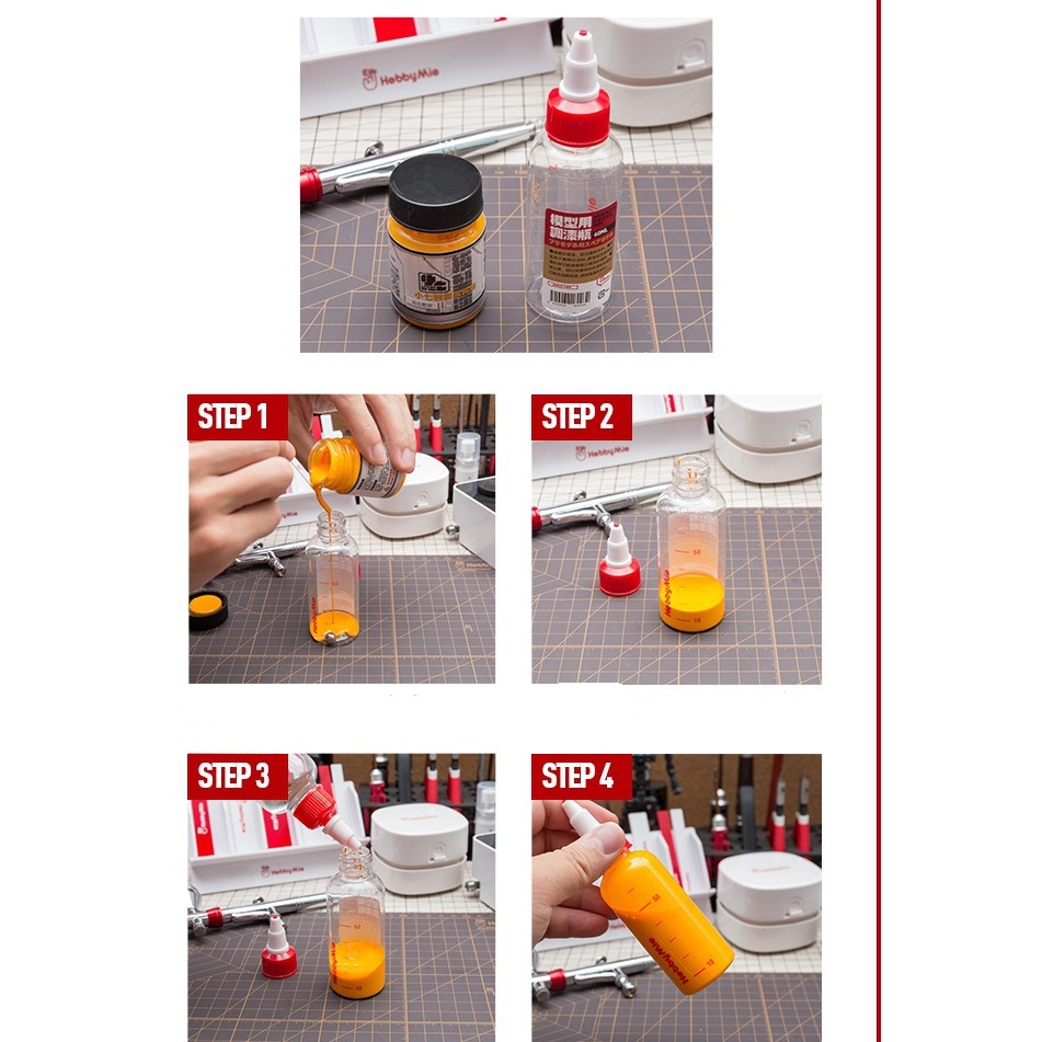 Lọ đựng pha sơn mô hình set 5 lọ Spare Bottle model paint - MIO