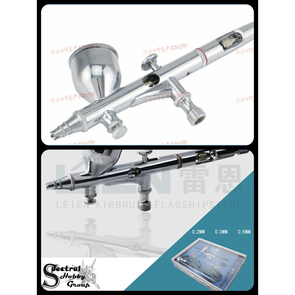 Bút sơn mô hình hd180 180K 183K Pen Airbrush Double Action Set 0.2MM 0.3MM 0.5MM Three Caliber Set