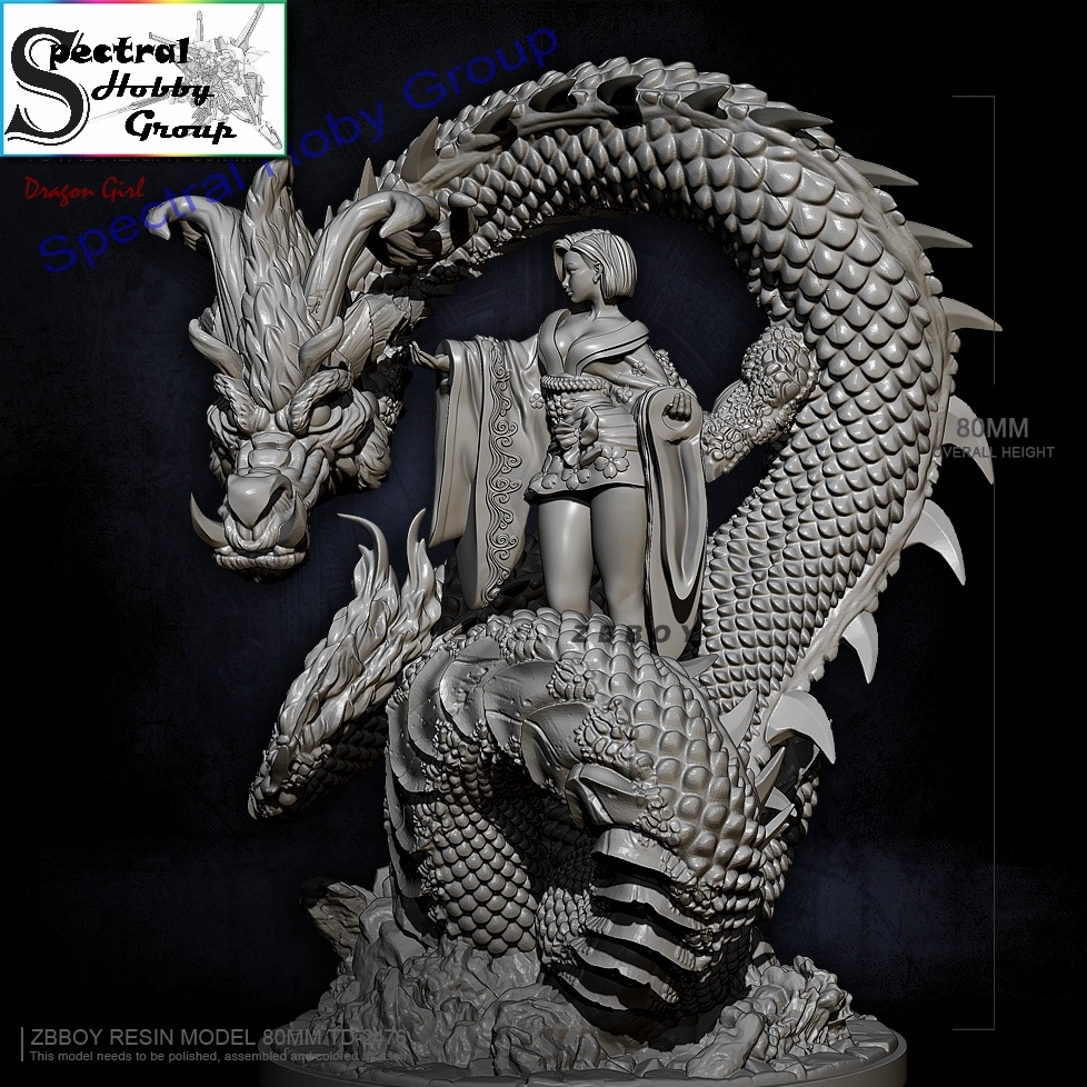 Mô hình nhựa Resin 80mm Dragon Girl TD2476