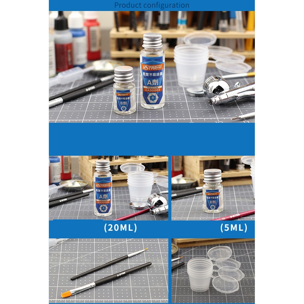 Phủ bảo vệ chống bám dính sơn coating cho bút sơn Non-Adhesive Coating Airbrush Cleaning Ustar UA90003