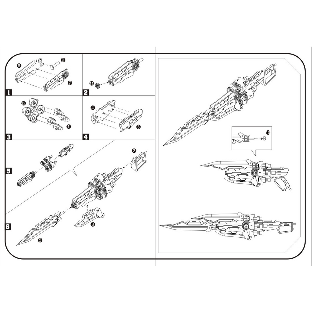 PHụ kiện mô hình MG 1/100 Weapon Unit Sword Caletvwlch honoo HJ Build Weapon Astray Red Blue (không kèm gundam)