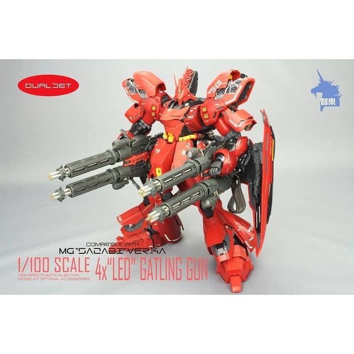 Phụ kiện lắp ráp MG 1/100 Dual set 4x led Gatling Gun Compatible with Sazabi