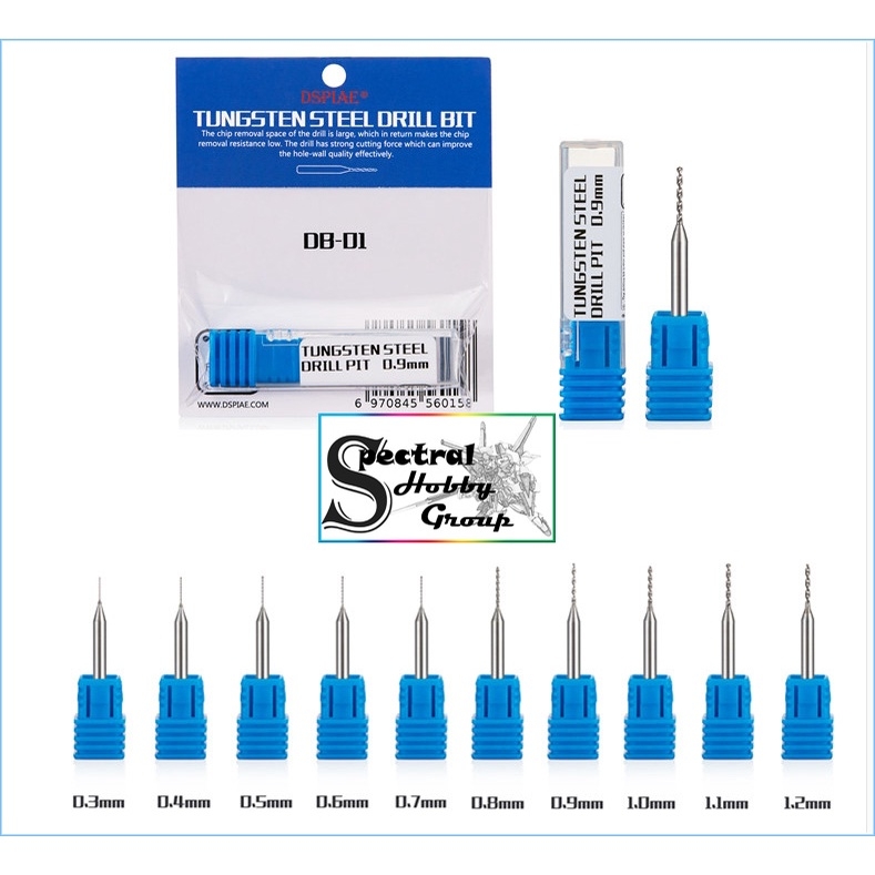 Dụng cụ Dspiae mũi khoan mini cho mô hinh 0.3 - 1.2 - 3.0mm Tungsten steel drill bit DB