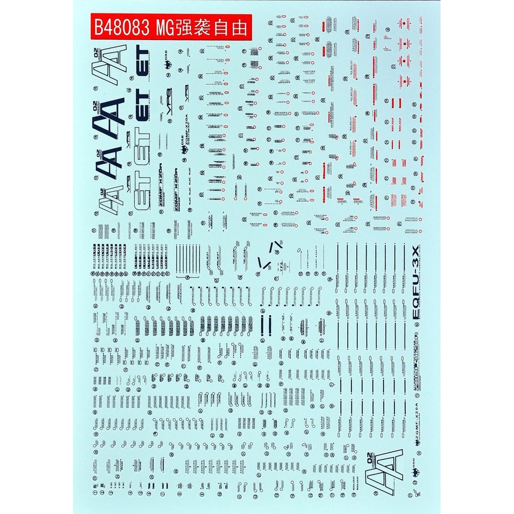 Decal nước dán mô hình PG MG HG RG STRIKE FREEDOM các loại water sticker