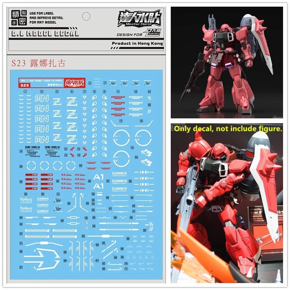 Decal nước PG MG 1/48 Zaku UC các loại phantom black tri stars matsunaga Water sticker