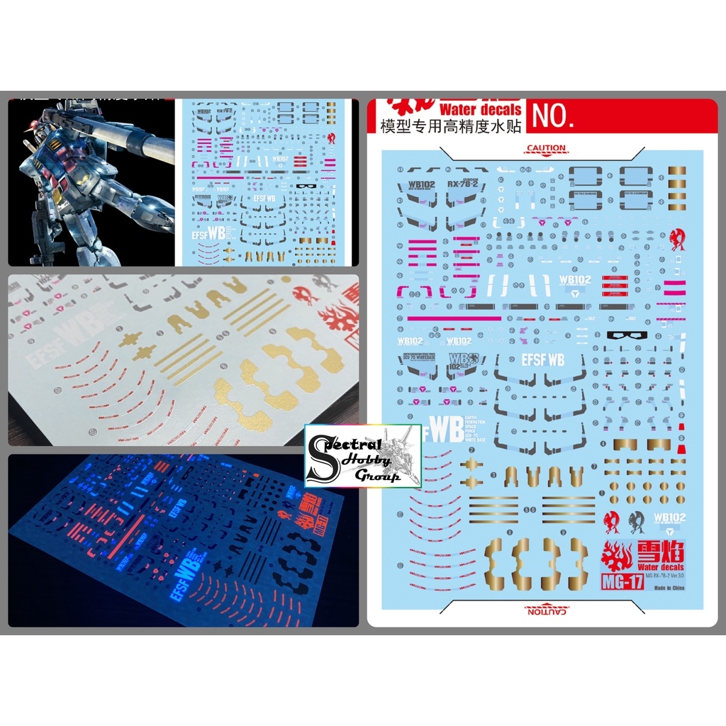 Decal nước dán mô hình MG RX-78-2 G3 Aape FA-78-1 RX78 Water sticker
