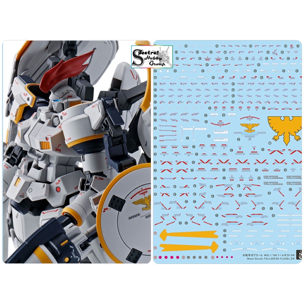 Decal nước mô hình MG RG tallgeese I II III FLUEGEL EW gundam wing các loại Water sticker