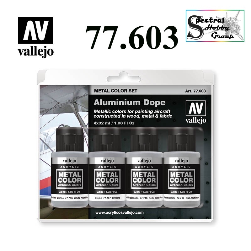 Sơn nước VALLEJO Acrylic Metal color Waterborne Metal Spray Paint Set 32ml