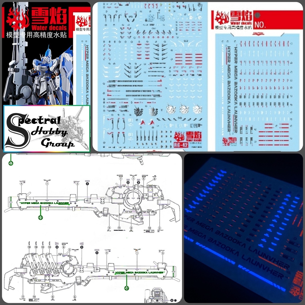 Decal nước dán mô hình RG Hi-nu HiNu gundam RX93-v2 | Hyper Mega Bazooka Launcher | HWS Water sticker