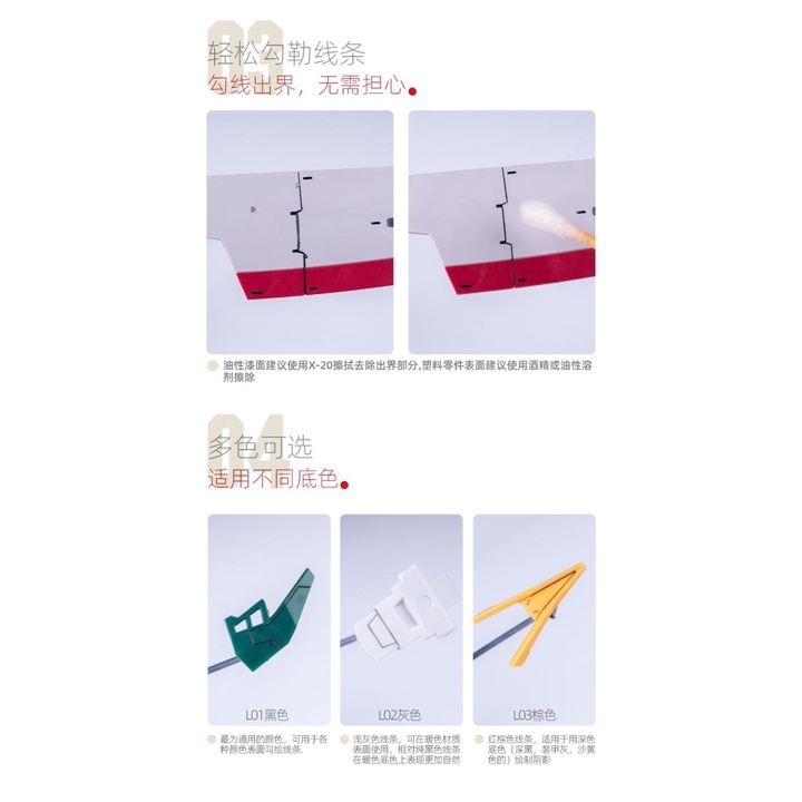 Dụng cụ mô hình Gundam Marker Hobby Mio bút kẻ line L01 - L03 panel line