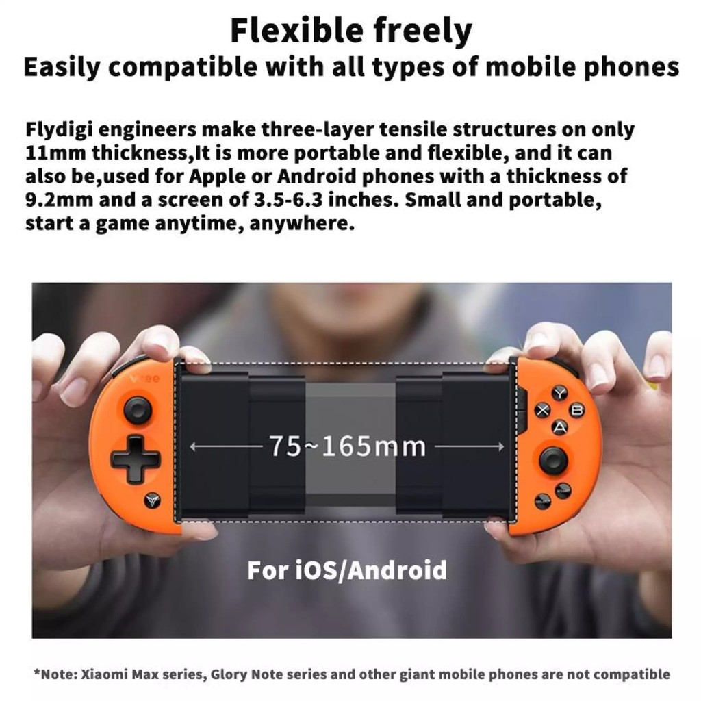 Tay Cầm Chơi Game Không Dây Bluetooth Flydigi Wee 2T Cho Ios / Android Hỗ trợ chơi PUBG, Liên Quân,.. cực tốt