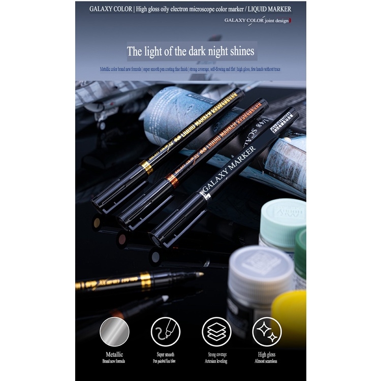 Bút sơn mô hình Galaxy Gold Copper Chrome silver Paint Coloring Pen Gundam marker
