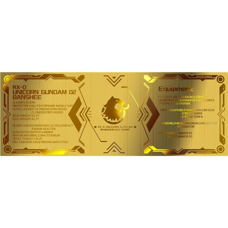 Decal dán mô hình tem metal sticker Exia Unicorn Banshee Phenex Strike gundam