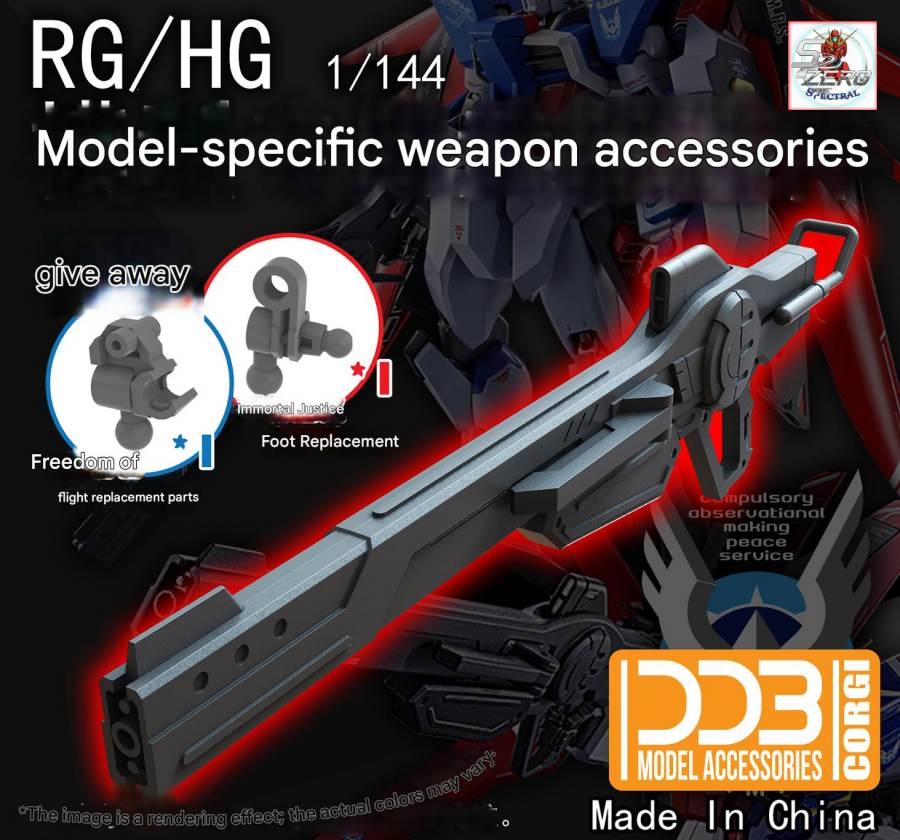 Phụ kiện HG RG 1/144 Rifle Advanced Railgun SEED FREEDOM SPEC destiny impulse weapon