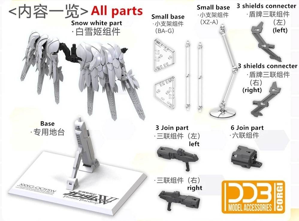 Phụ kiện DDB MGSD Snow White Prelude Unit + Action Base gunam Wing EW