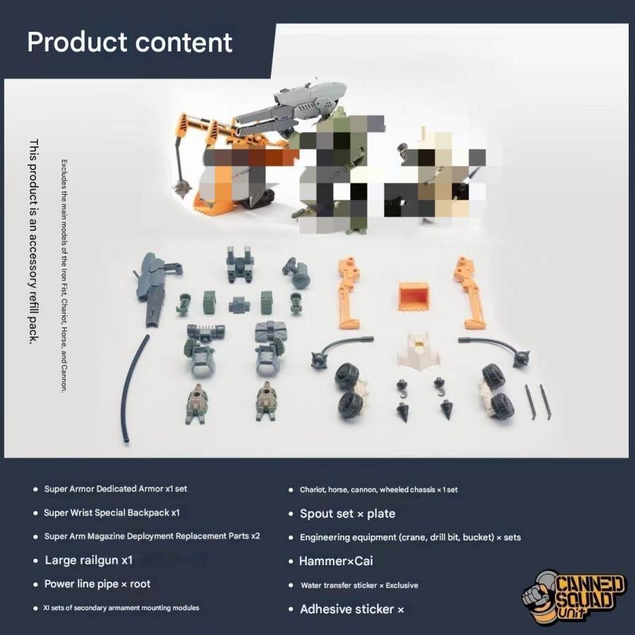 Mô hình lắp ráp Canned Squad Unit Strike Barking Hound CSU 004 005 Ex pack Multifun Model