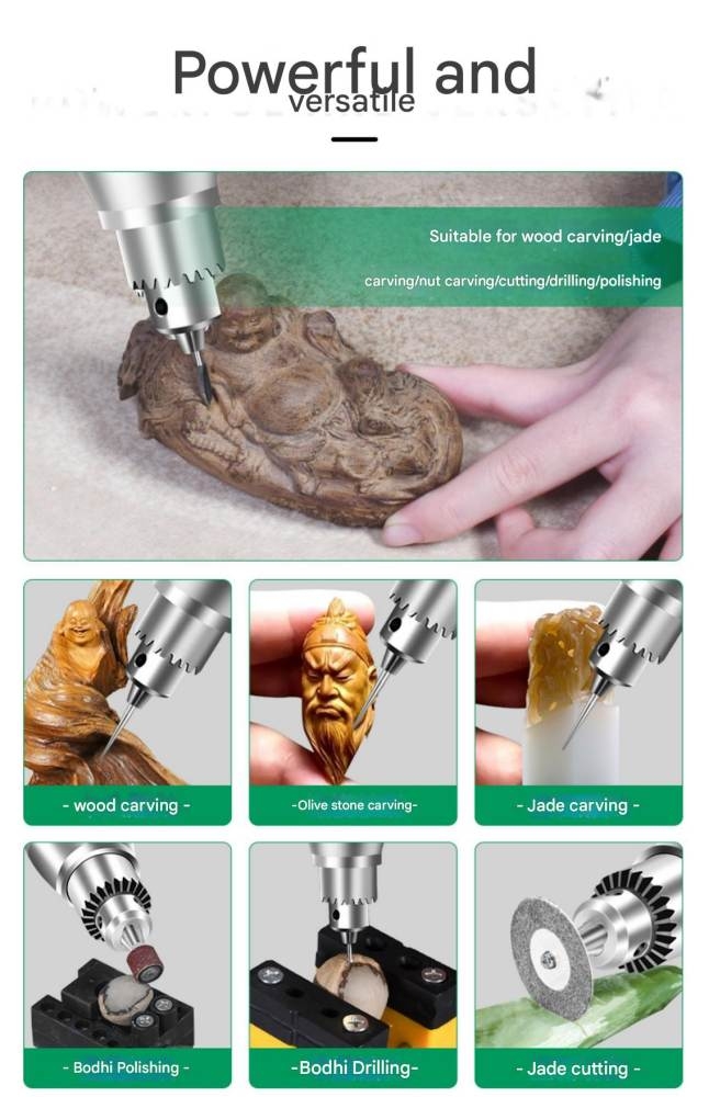 Máy khoan mài điêu khắc đánh bóng cầm tay đảo chiều Mini KJ300 KUN JIANG Electric Drill Grinder Multi-Function