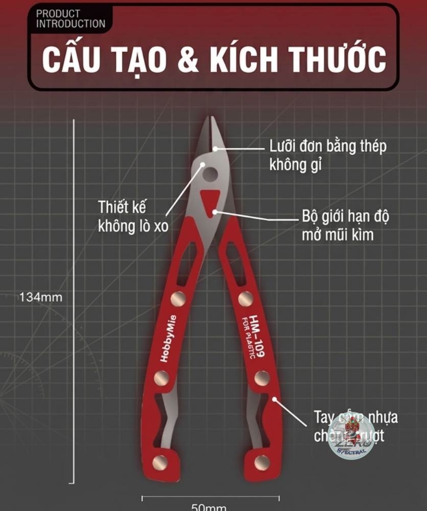 Kìm cắt mô hình HOBBY MIO HM109 không gỉ 1 lưỡi Ultra Thin Single Blade Nipper stainless steel high hardness