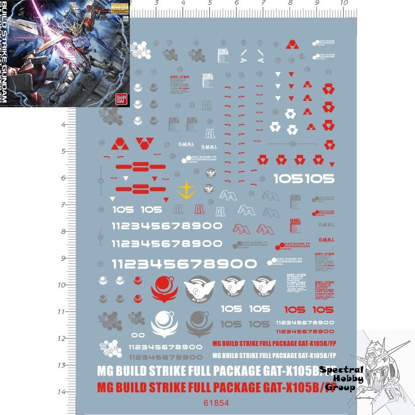 Decal nước dán mô hình Build Strike Gundam Full Package MG RG HG water sticker