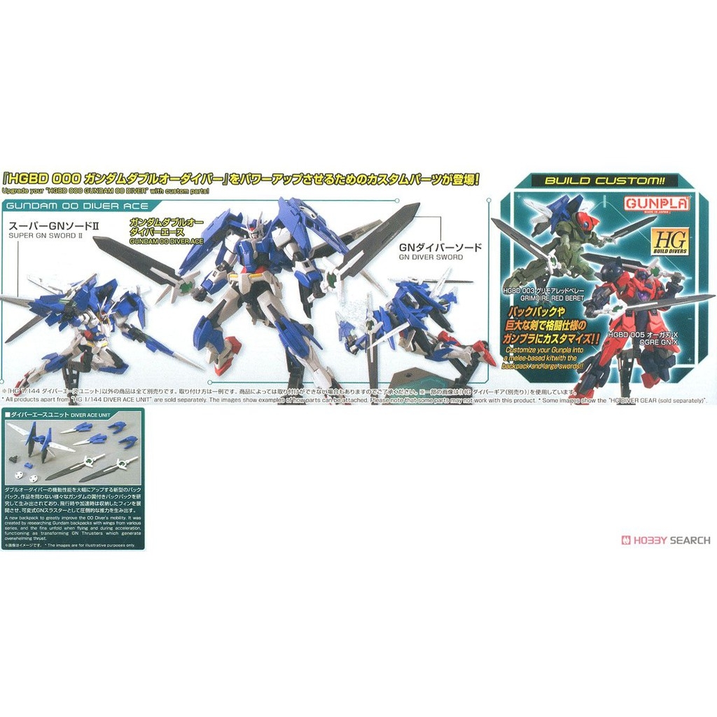 Phụ kiện lắp ghép HG 1/144 Diver Ace Unit  gundam BANDAI HGBC