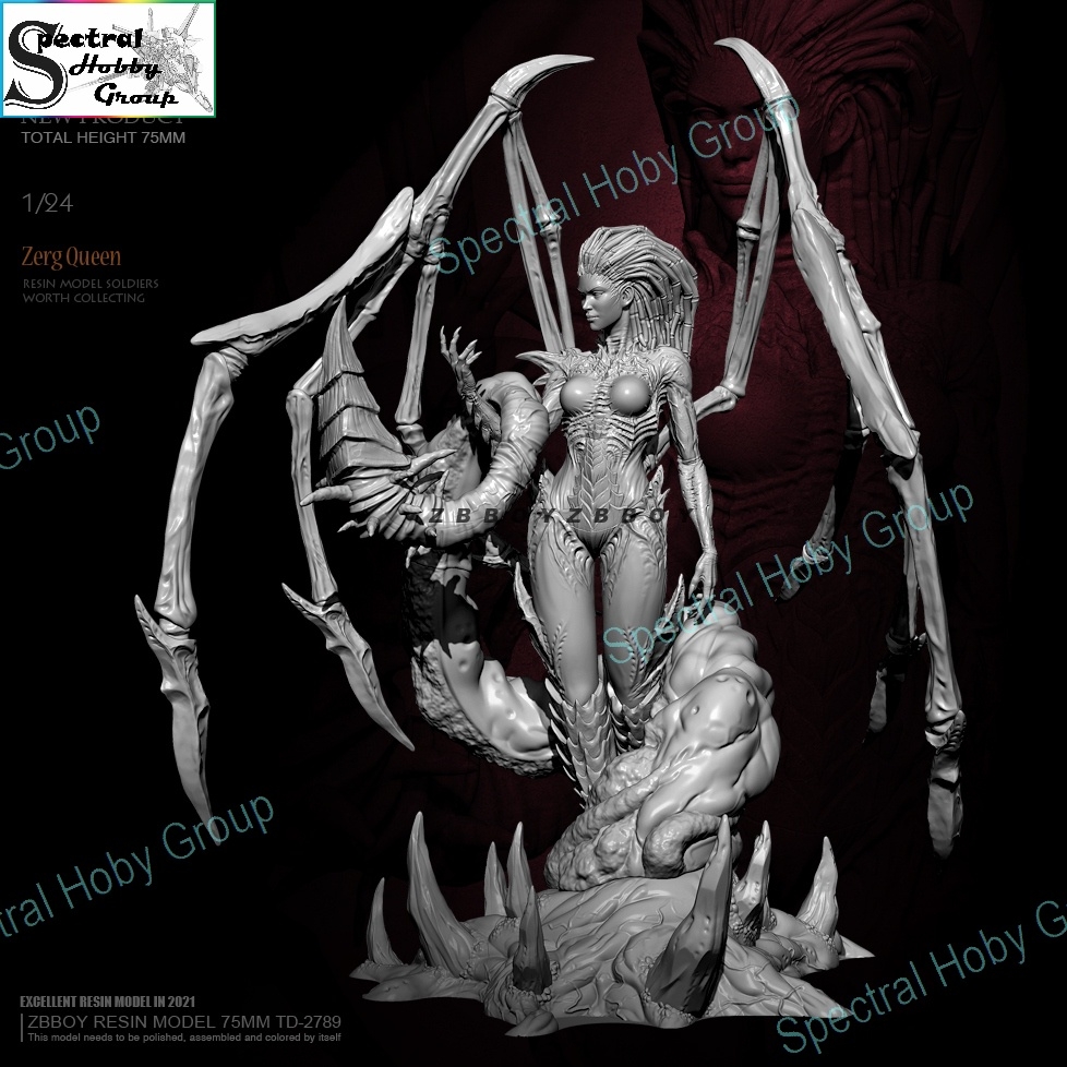 Mô hình nhựa Resin 75mm Zerg Queen TD2789B
