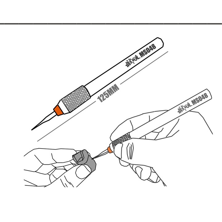 Chisel MS048 tạo lằn kẻ line cho mô hình kèm cán Chisel Precision Engraving Metal Engraving Push Knife