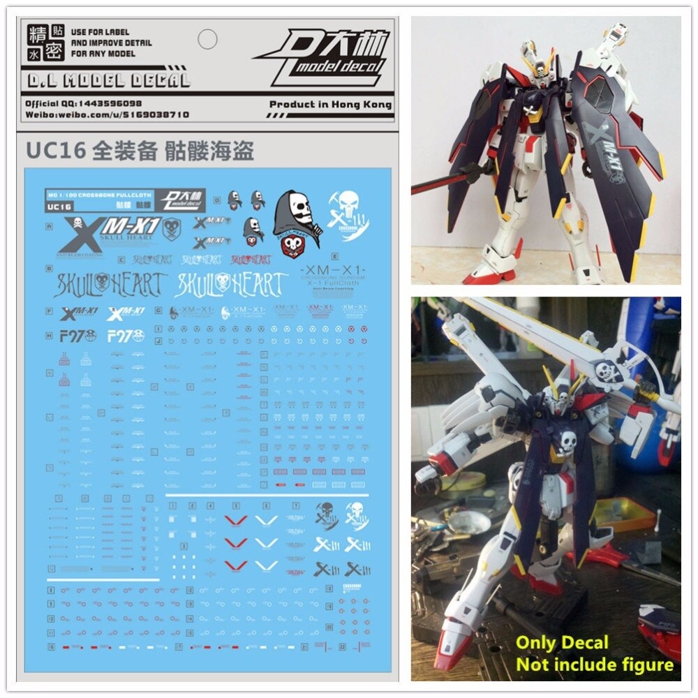 Decal nước dán mô hình Gundam Crossbone X1 Full Cloth X2 X3 MG HG RG metallic Water sticker
