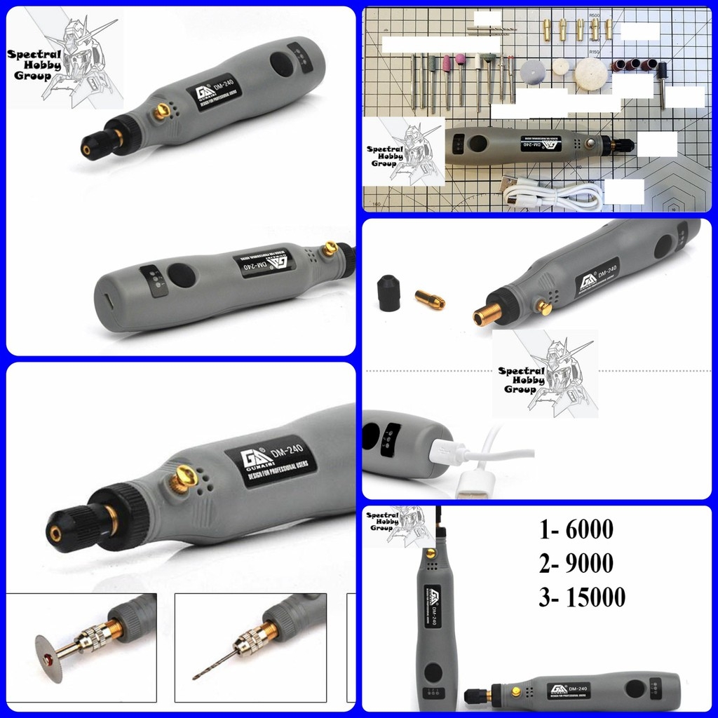 Dụng cụ mô hình Máy khoan mài cầm tay mini DM236 DM240 Grinder Set GUNAISI