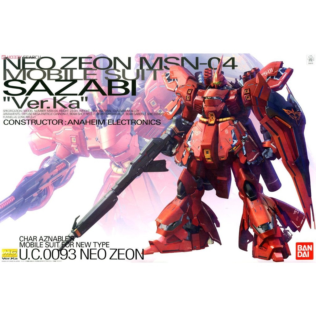 Mô hình lắp ráp MG 1/100 MSN-04 Sazabi Ver.Ka gundam BANDAI