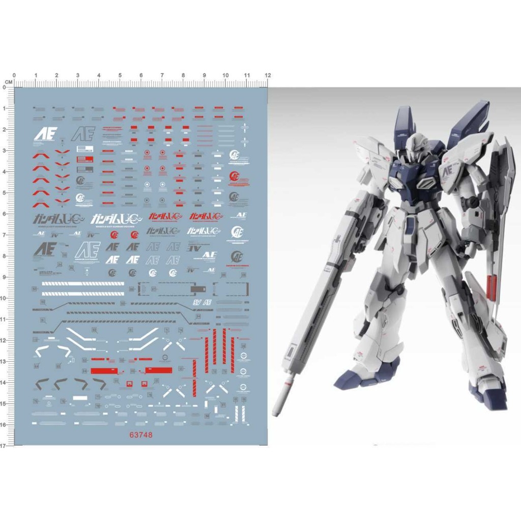 Decal nước dán mô hình MG HG Sinanju Stein NT Narrative Water sticker
