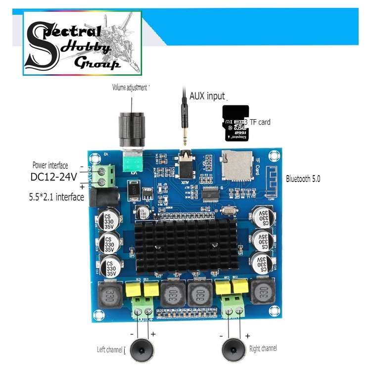 Mạch khuếch đại âm thanh HIFI 2.0 bluetooth 5.0 100W *2 chất lượng cao Digital Audio Amplifier