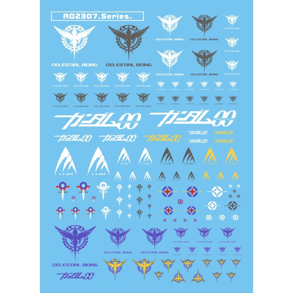 Decal nước dán mô hình Logo Gundam Seed Destiny MSV 00 UC EFSF Zeon các loại water sticker