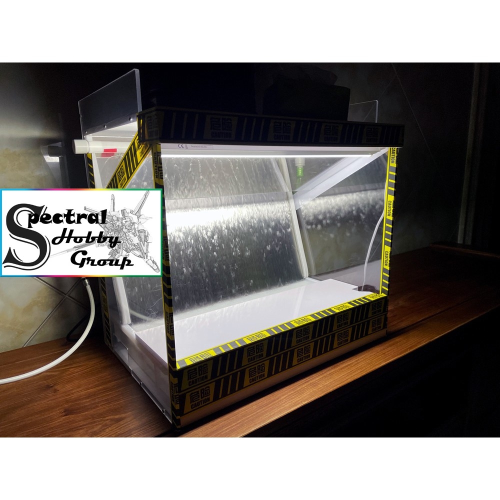 Dụng cụ mô hình hộp hút mùi sơn thác rèm nước LA-02Plus booth Air-guiding water curtain spray box 2.0 85W