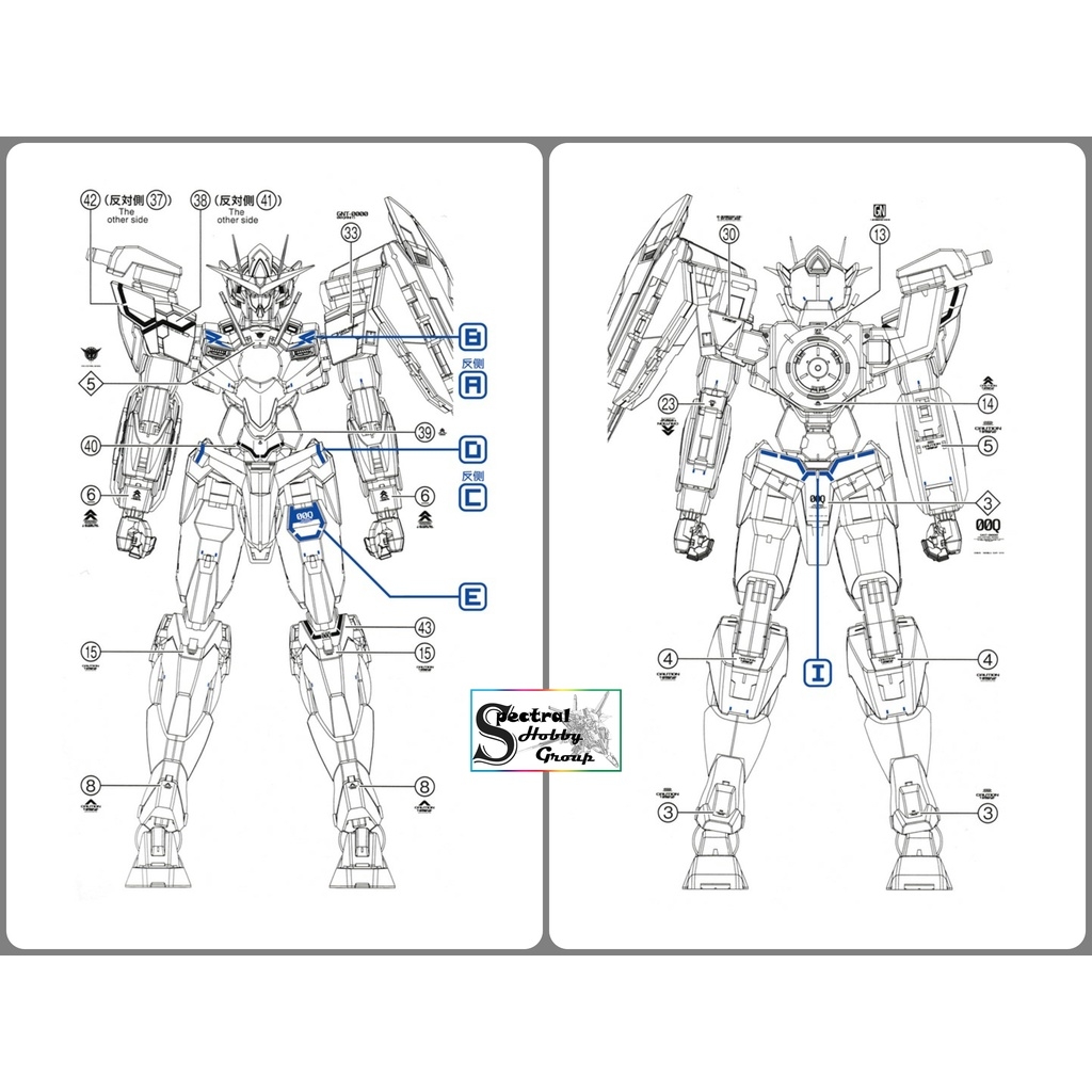Decal dán mô hình Gundam 00Q Qan T QanT 00Q 8822 MG HG RG các loại Water sticker