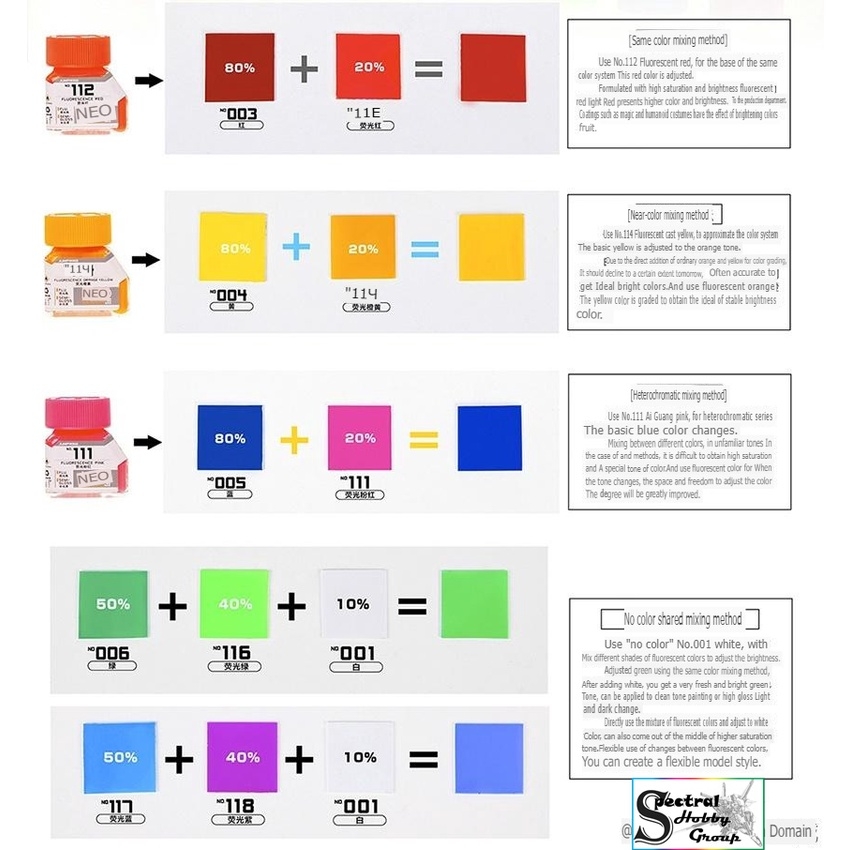 Sơn mô hình Jumpwind color màu huynh quang phát sáng với led UV No. 111-118 Fluorescent lacquer paint