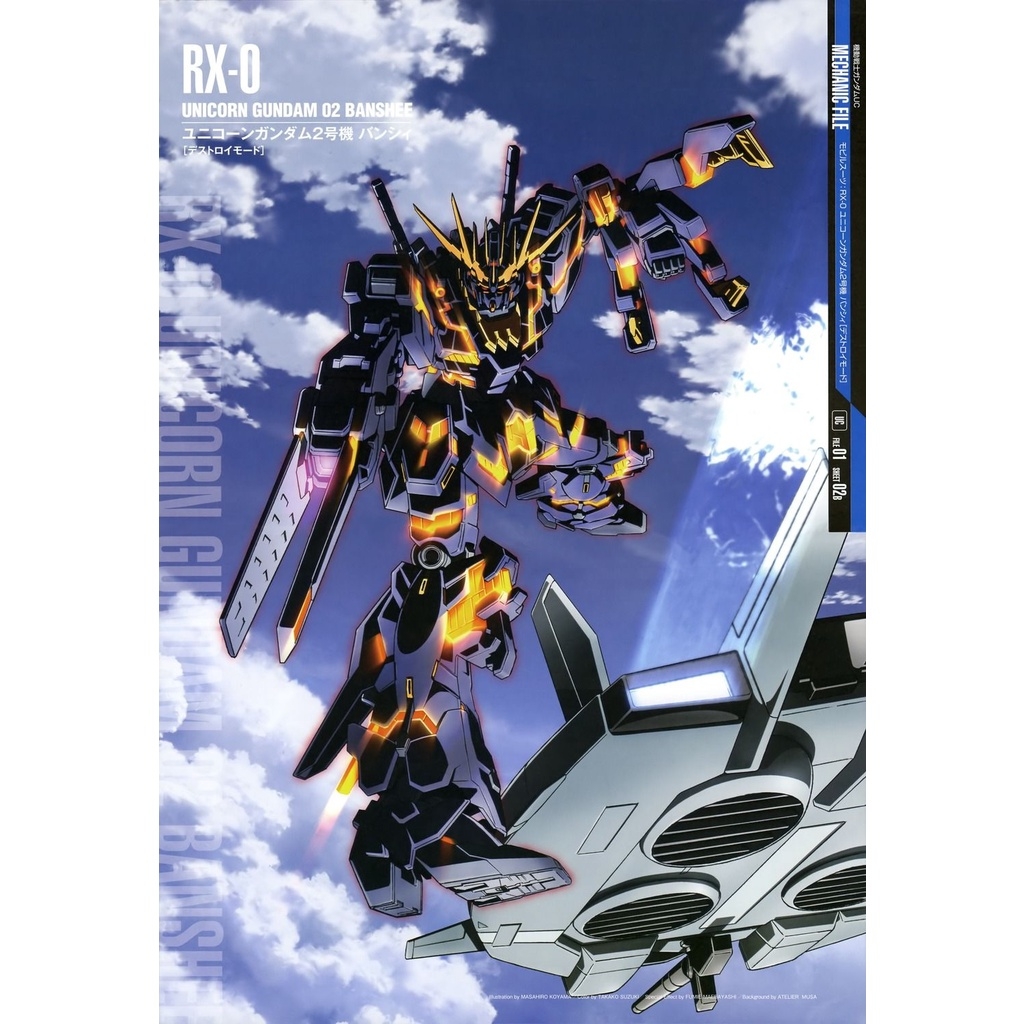 Decal nước dán mô hình Unicorn BANSHEE 02 Gundam Norn MG HG Mega size MGEX Water sticker