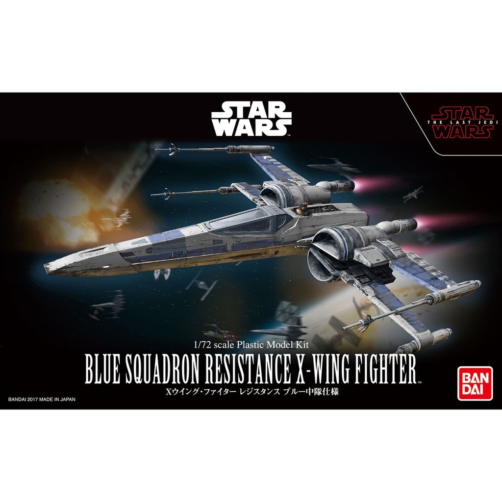 Mô hình nhựa lắp ráp BANDAI STAR WARS 1/72 BLUE SQUADRON RESISTANCE X-WING XWING FIGHTER