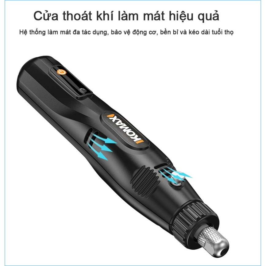 Dụng cụ KOMAX máy điêu khắc Mini cầm tay không dây Mài cắt khoan đánh bóng động cơ mạnh mẽ
