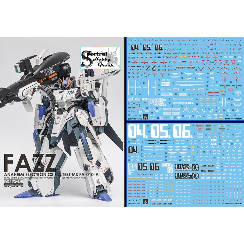 Decal nước dán mô hình MG Gundam ZZ FAZZ Double Zeta các loại - Water Sticker