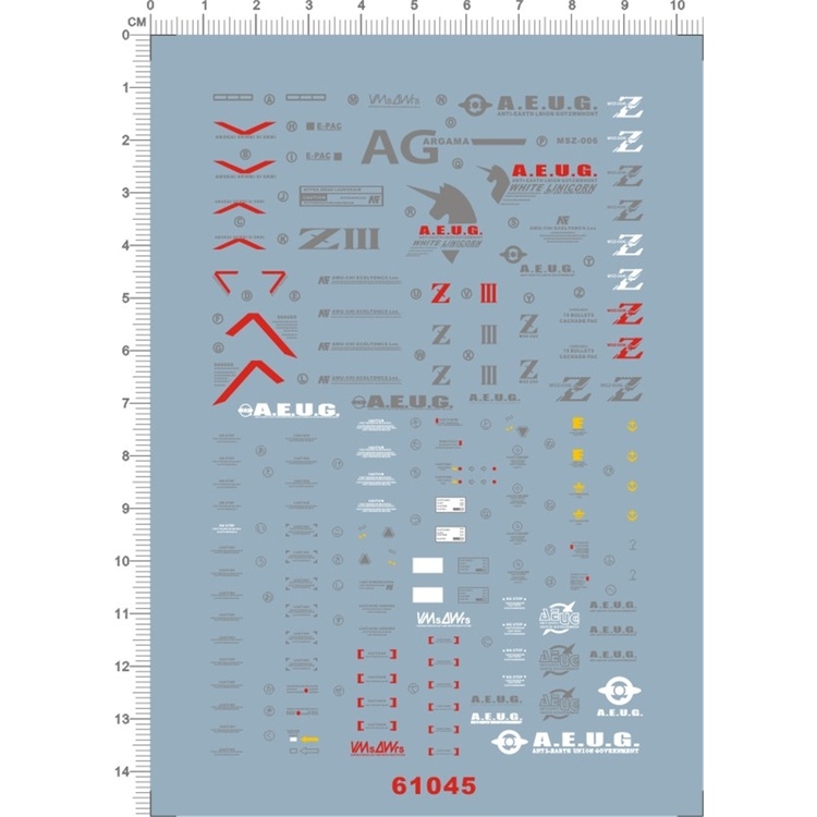 Decal nước dán mô hình Zeta PLUS A1 C1 Z3 Red ver.ka PG MG RG HG các loại Water sticker