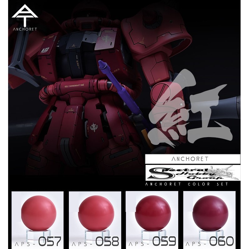 Sơn mô hình Anchoret 053 - 060 Zeon Zaku Color Red / Pink / Green lacquer paint series