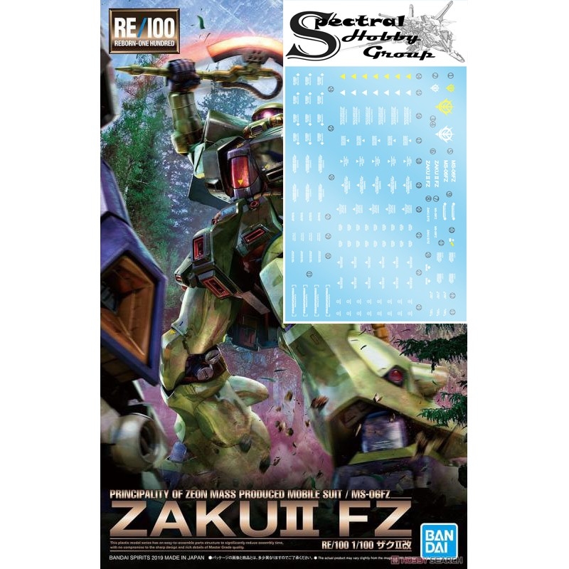 Decal nước PG MG 1/48 Zaku UC các loại phantom black tri stars matsunaga Water sticker