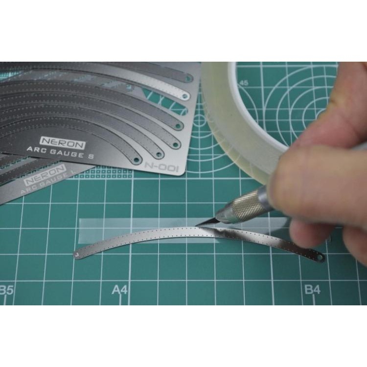 Dụng cụ kẻ line tạo đường cong N001 002 Etching sheet arc ruler curve gauge engraving Neron