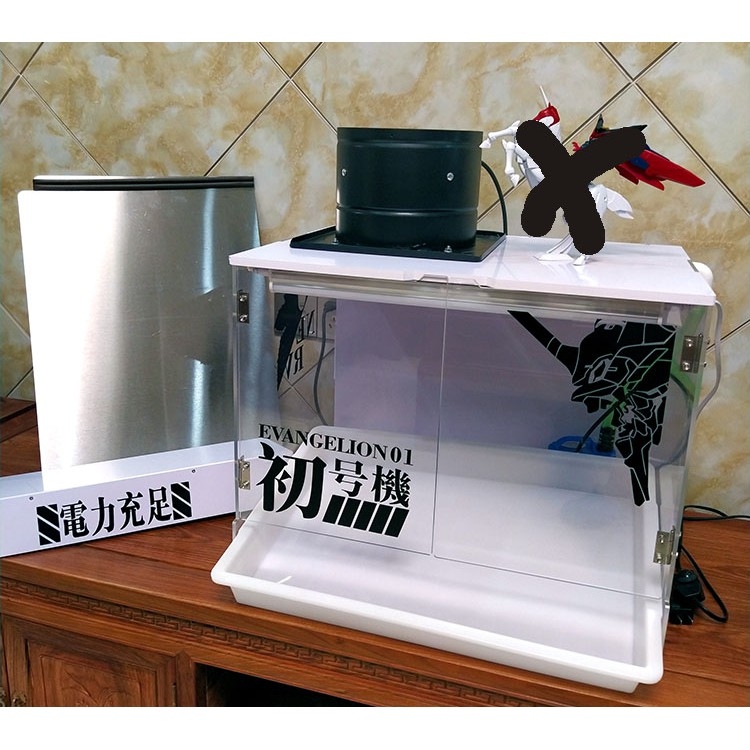 Hộp hút mùi sơn thác rèm nước cho mô hình - Lazy Water Curtain Spray Paint Box EVA